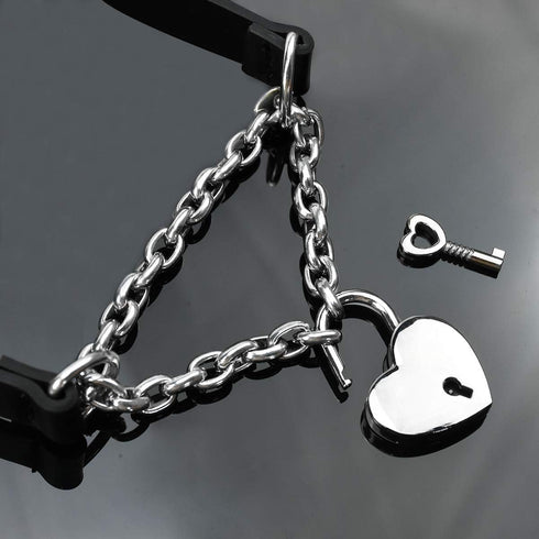Goth Choker Necklaces for Women, Black Choker and Heart Padlock Day Collar with Key, Black PU Leather Choker Collar for Women...