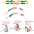 Pacifier Clips for Baby Boys Girls Silicone Beads Pack of 2 Soft Flexible Binky Clips (Grey+Green)...
