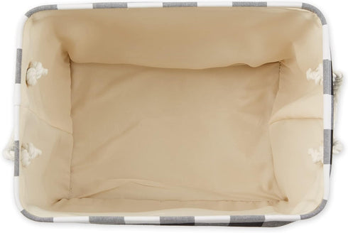 DII Buffalo Check Storage Collection Collapsible Bin with Handles, Large Rectangle, 17.5x12x15, Black & White...