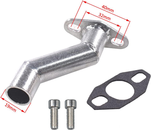 UAUS 32-40mm Silver Short Offset Intake Manifold Carburetor W/Gasket For 49cc 60cc 66cc 80cc Motorized Bicycle Bike...