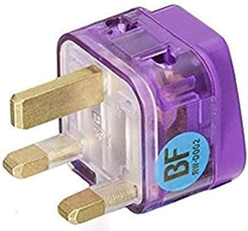AC POWER TRAVEL ADAPTER PLUG FOR UNITED KINGDOM UK ENGLAND IRELAND SCOTLAND MALAYSIA HONG KONG / WITH DUAL PLUG-IN PORTS AND SURGE PROTECTION / GR...