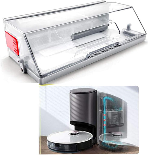 Dust Bin Box for ECOVACS Deebot T8 N8 T5 N5 950 Vacuum Cleaner Robot Accessories, Not Suitable for Automatic Dust Collection Plate...