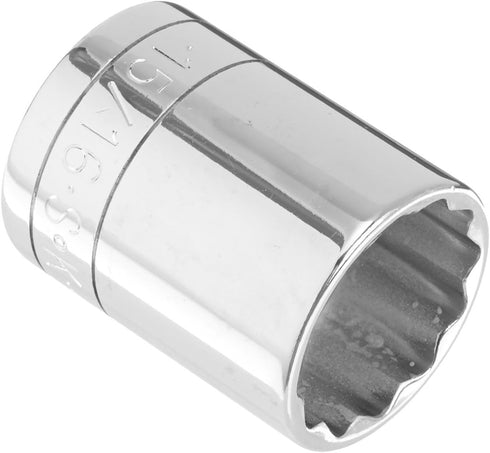 SK Professional Tools 40130 1/2 in. Drive 12-Point Fractional Standard Chrome Socket - 15/16in., Cold Forged Steel Socket with SuperKrome Finish, ...