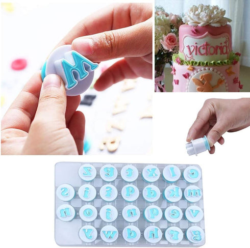 26PCS/Set Cookie Stamp Impress Cookie Cutters Alphabet Letter and Number Fondant Cake Biscuit Mold Letter Shape DIY Cookie Biscuit Alphabet Cake T...