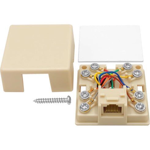 RJ31X Phone Jack Telephone Terminal Block with Shorting Bar Surface Mount 8 Screw Terminals to RJ31X 8P8C Female...