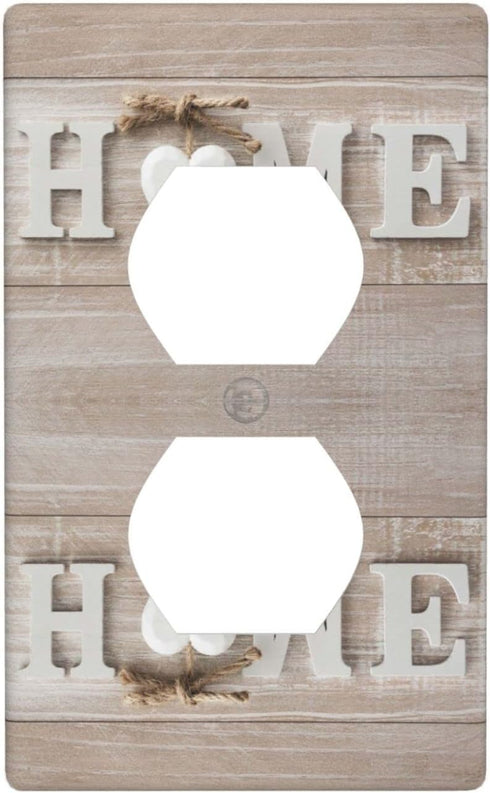 Home Wall Plate 1 Gang Single Duplex Outlet Decorative Electrical Receptacle Cover Modern Abstract Switch Plate Cover for Kitchen Home Decor White...