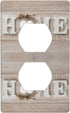 Home Wall Plate 1 Gang Single Duplex Outlet Decorative Electrical Receptacle Cover Modern Abstract Switch Plate Cover for Kitchen Home Decor White...