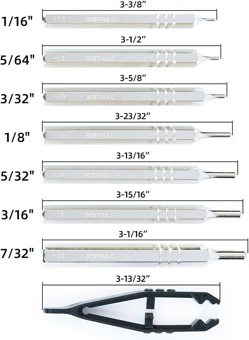 BESTNULE 8 Piece Punch Set, Punch Set, Roll Pin Punch Set, Punch Tools with 1 Metal Tweezers, Made of Solid Material Including Steel Punch and Twe...