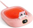 Cute Cat Coffee Mug Beverage Warmer, Electric Cup Warmer for Milk Tea Water fit Desk Home Office, Candle Warmer Plate with 3 Temp. Setting Up to 1...