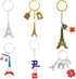 Juvale 6 Pack Paris Keychain, France Souvenir Gift, Eiffel Tower, French Flag, and Arc de Triomphe Metal Key Rings...
