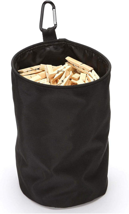 Clothespin Bag Hanging Clothesline Peg Organizer Storage Bags,Dust-proof (black)...