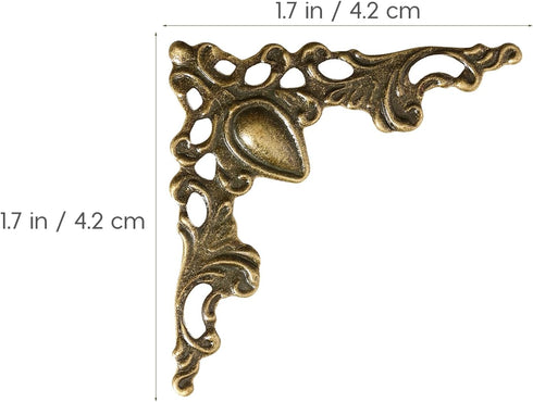 WINOMO 24Pcs Metal Book Corner Protector Scrapbook Album Corner Decor Cover Decoration (Bronze)...
