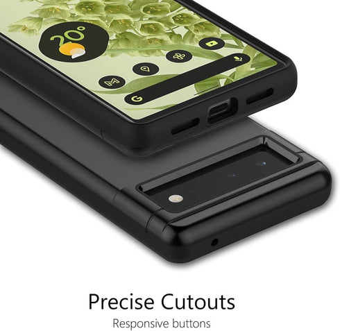 Teelevo Wallet Case for Google Pixel 6, Dual Layer Case with Card Slot Holder and Kickstand for Google Pixel 6 - Black...