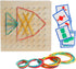 Wooden Geoboard Math Manipulative Material Graphical Geo Board Montessori Educational Toys Array Block Pattern Cards and Rubber Bands STEM Puzzle ...