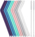 Senneny Set of 12 Silicone Drinking Straws for 30oz and 20oz - Reusable Silicone Straws BPA Free Extra Long with Cleaning Brushes- 12 Bent- 8mm di...
