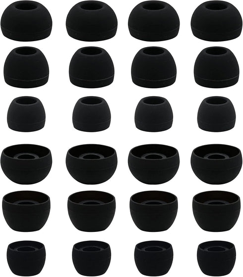 12 Pairs Silicone Replacement Earbud Ear Buds Tips Compatible with Skullcandy Sesh Evo and Other 3.8mm to 5.5mm Nozzle Earbuds Earphones, S/M/L Bl...