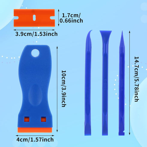TIESOME Multipurpose Plastic Scraper Set, Non-Scratch Scraper Tool with 10Pcs Plastic Blades & 3pcs Double-Head Detail Cleaning Stick for Removing...