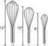 Whisks for Cooking, 3 Pack Stainless Steel Whisk for Blending, Whisking, Beating and Stirring, Enhanced Version Balloon Wire Whisk Set, 8"+10"+12"...