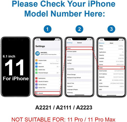MMOBIEL SIM Card Slot Tray Holder Replacement Compatible with iPhone 11 2019 - Incl. Rubber Gasket and Sim Pin - Black......