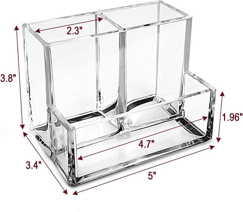 Pen Holder, Clear Acrylic Pen Holder for Desk, Makeup Brush Storage Organizer, Modern Desk Organizer for School, Home and Office....