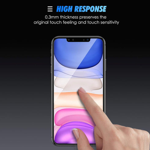 SPARIN Screen Protector Compatible with iPhone 11 / XR 6.1 inch, 4 Pack Tempered Glass with Alignment Frame......