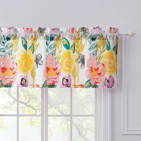 Greenland Home Watercolor Dream Window Valance, White 84 x 19...