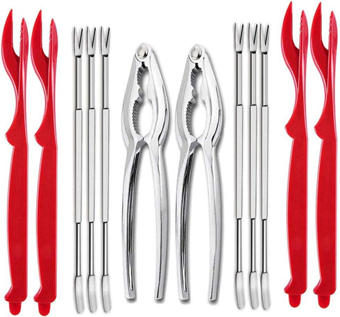 12 Pcs Crab Leg Crackers and Tools Set,mothers day gifts Including 2 Crab Leg Crackers, 4 Lobster Shellers and 6 Crab Forks/Picks...
