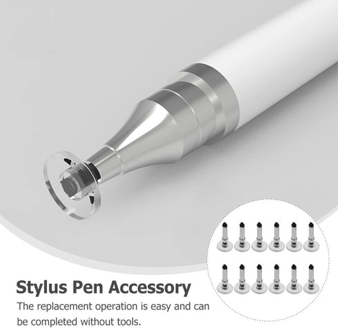12Pcs Silver Universal Stylus Replacement Disc Tips Round Shape Replaceable Stylus Pen for Touch Screen Stylus Pen Disc Tips,Stylus Pens,Nice Gift...