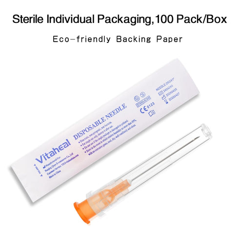 100 Pack 25 Gauge 1 inch Lab Tools Accessories for Scientific, Measuring and Refilling, Industrial and Plant, Individually Packaged...