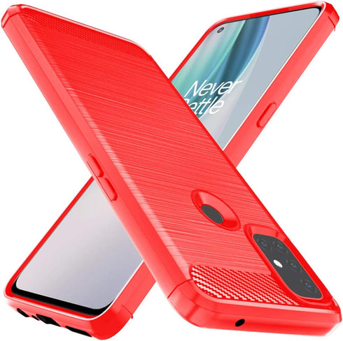 Osophter for Oneplus Nord N10 Case Shock-Absorption Flexible TPU Rubber Protective Cell Phone Cover for Oneplus Nord N10 5G(Red)...