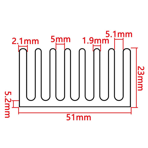 100mm x 51mm x 23mm White Tone Aluminium Radiator Heatsink Cooler Fin for MOS Tube Power Amplifier Transistor 2Pcs Set...