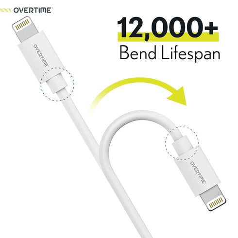 Overtime iPhone Charger Cable 1 Foot, Apple MFi Certified USB to Lightning Cable, 1ft USB Cord for iPhone 14/13/12/11/Pro/Max/Mini/SE/XR/XS/X/8/7/...