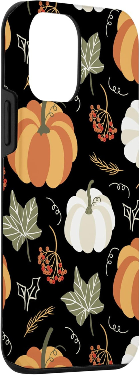 iPhone 12 mini Autumn falling leaves and pumpkin spice harvest happy fall Case...