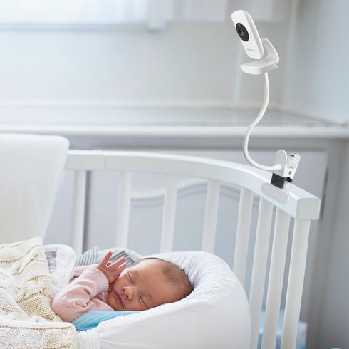 Baby Monitor Crib Clip Mount for HelloBaby HB50 Camera without Tools or Wall Damage (White)...