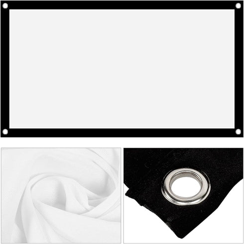 Projector Screen 40 Inches 16:9 Thicken Portable Non Crease Soft White Polyester Projector Curtain Projection Screen(40 inches)...