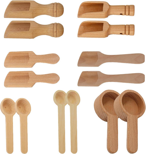 14 pcs Mini Wooden Spoons, CNYMANY 3”-4.3” Small Wooden Spoons Little Wooden Teaspoons for Bath Salt, Spices, Candy, Washing Powder, Sugar, Honey,...
