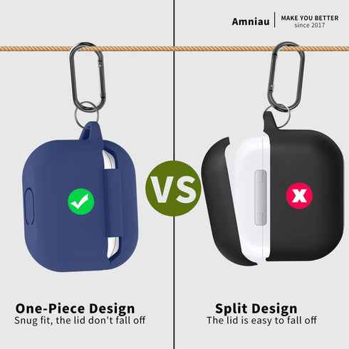 Compatible with AirPods 3rd Generation Case(2021), Full-Body Protective Silicone Case with Keychain Compatible with AirPods 3 Charging Case[LED Vi...