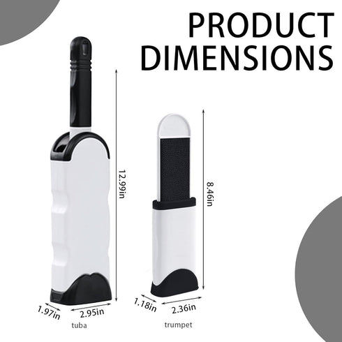 Portable Lint Remover Brushes - 2 Pack Lint and Fur Remover Dog & Cat Hair Remover, Double-Sided Brush with Self-Cleaning Base Hair Cleaner Brushe...