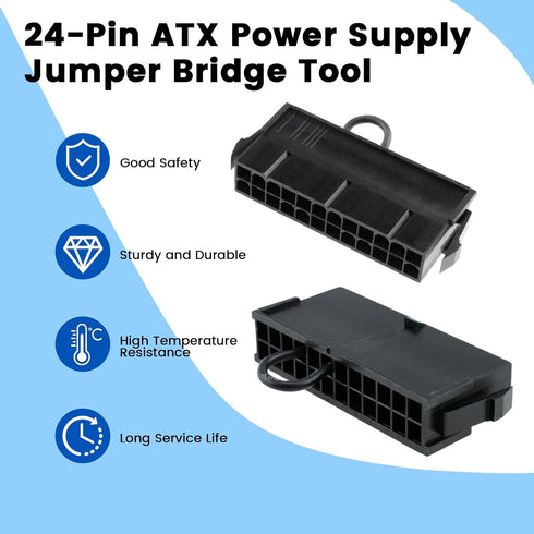 SDTC Tech 24-Pin ATX Power Supply Jumper Bridge Tool PSU Test Starter Without Being Plugged Into The Motherboard...