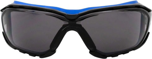 Birdz Eyewear Gasket Safety Padded Motorcycle Sport Sunglasses Blue with Smoke Lens...