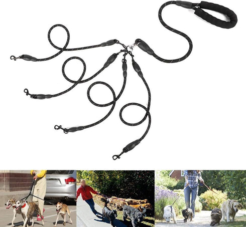 4 Way Dog Leash,4 in 1 Traction Rope Dog for Dogs Cats Outdoor Walking for Medium Large Dogs Walking and Training...