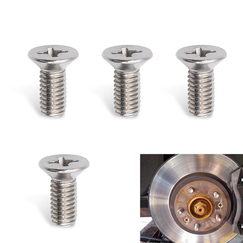 4 PCS Car Brake Disc Rotor Fixing Screws, Stainless Steel High Temperature Resistant Cross-Slotted Screws, Replacement OEM Number 93600-06014-0H A...