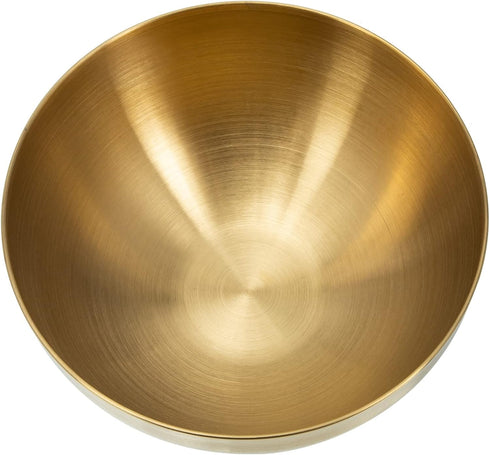 Healeved Gold Bowl Decorative Bowls Large Mixing Bowl Stainless Steel Salad Bowl Golden Food Containers Pasta Bowls Copper Bowl for Kitchen Mixing...