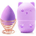 Makeup Sponge Holder, Beauty Sponge Holder + Makeup Blender Travel Case Beauty Sponge Blender Drying Stand & Storage Containers (Pink&Purple)...