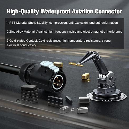 5 Pin Connector Waterproof Connectors, Aviation Wire Connector for Automotive, Power, Marine, New Energy, Solar Energy, and Other Indoor/Outdoor E...