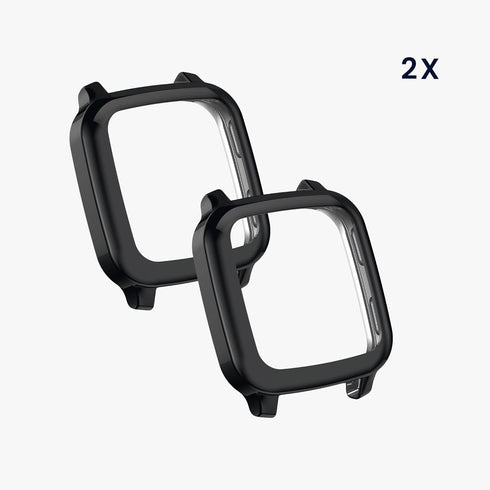 kwmobile Case Compatible with Garmin Venu Sq 2 Music/Sq 2 Case - 2X TPU Silicone Fitness Tracker Cover - Black...
