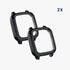kwmobile Case Compatible with Garmin Venu Sq 2 Music/Sq 2 Case - 2X TPU Silicone Fitness Tracker Cover - Black...