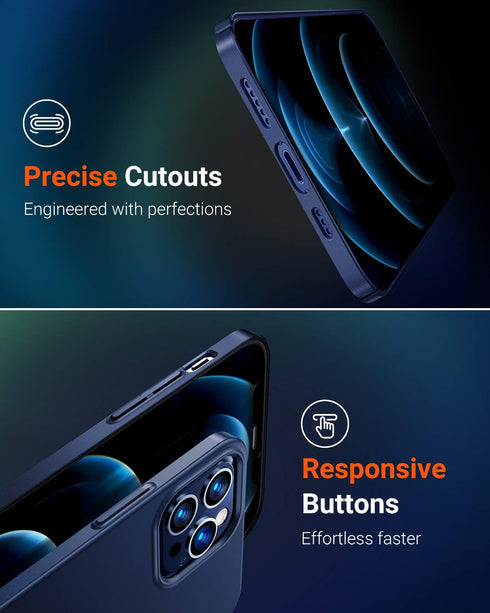 TORRAS Slim Fit for iPhone 12/12 Pro Case 6.1 inch, Ultra Thin for iPhone 12 Case, Lightweight Matte Anti-Scratch Hard PC Cover Phone Case for iPh...