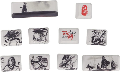 Keyboard Keycaps, Custom Keycap 10 Keys Sublimation Process Ink Martial Arts Windows Novelty Keycap Pbt Keycaps Clear Pattern DIY Mechanical Keybo...