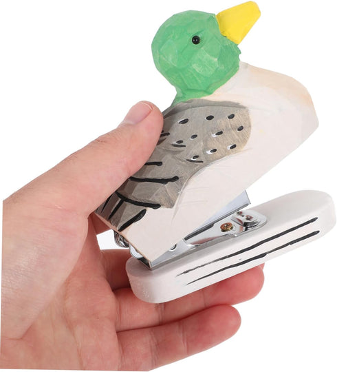 MAGICLULU Mini Desktop Stapler Funny Stationery Carved Wooden Stapler Paper Fasteners Stapler Paper Stapling Tool Ducks Animal Stapler Decorative ...